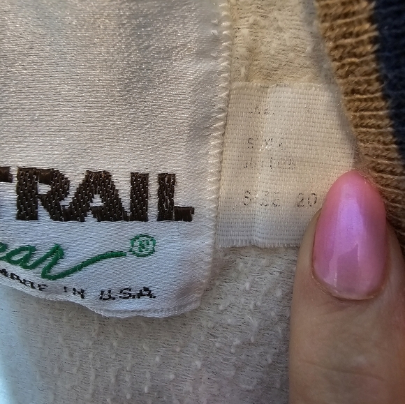 Pacific Trail Vintage Beige Jacket with Striped Accents Approximate Size Large - Picture 5 of 11